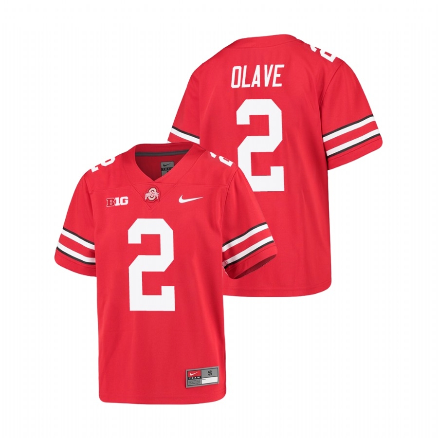 Ohio State Buckeyes Youth NCAA Chris Olave #17 Scarlet Alumni Game College Football Jersey GND8449CM